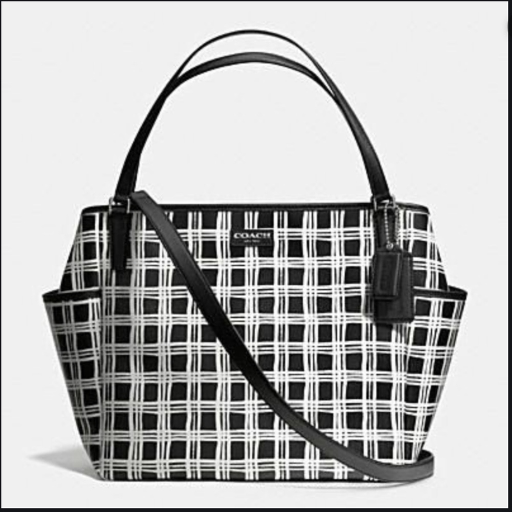 Coach Black and White Baby Tote/Diaper Bag
